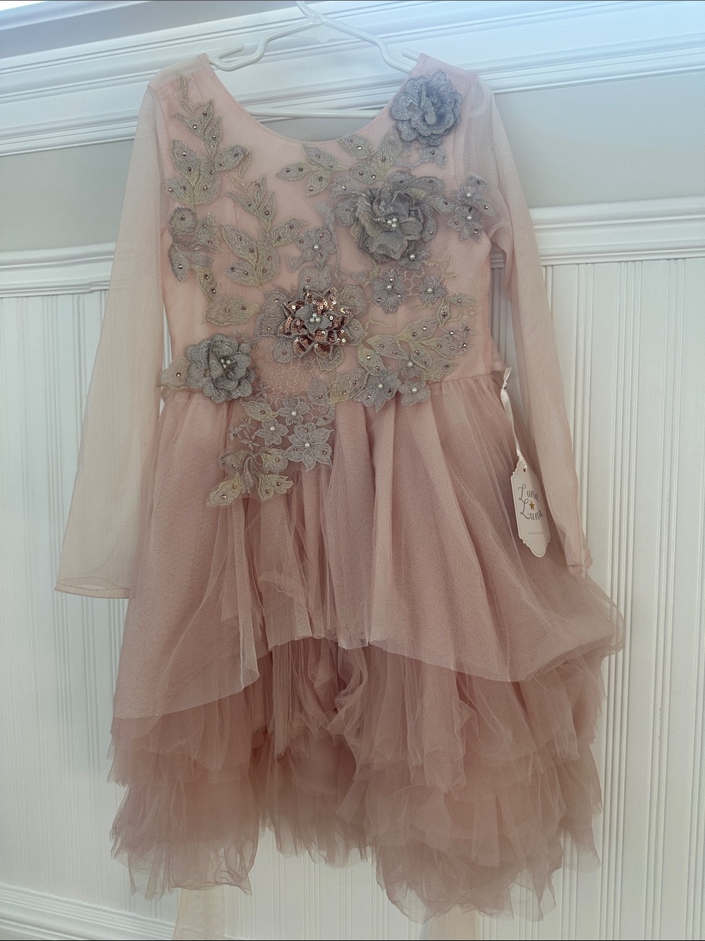 Luna Luna Beautiful Collette Girls Blush Pink Embellished Tulle Party Dress
